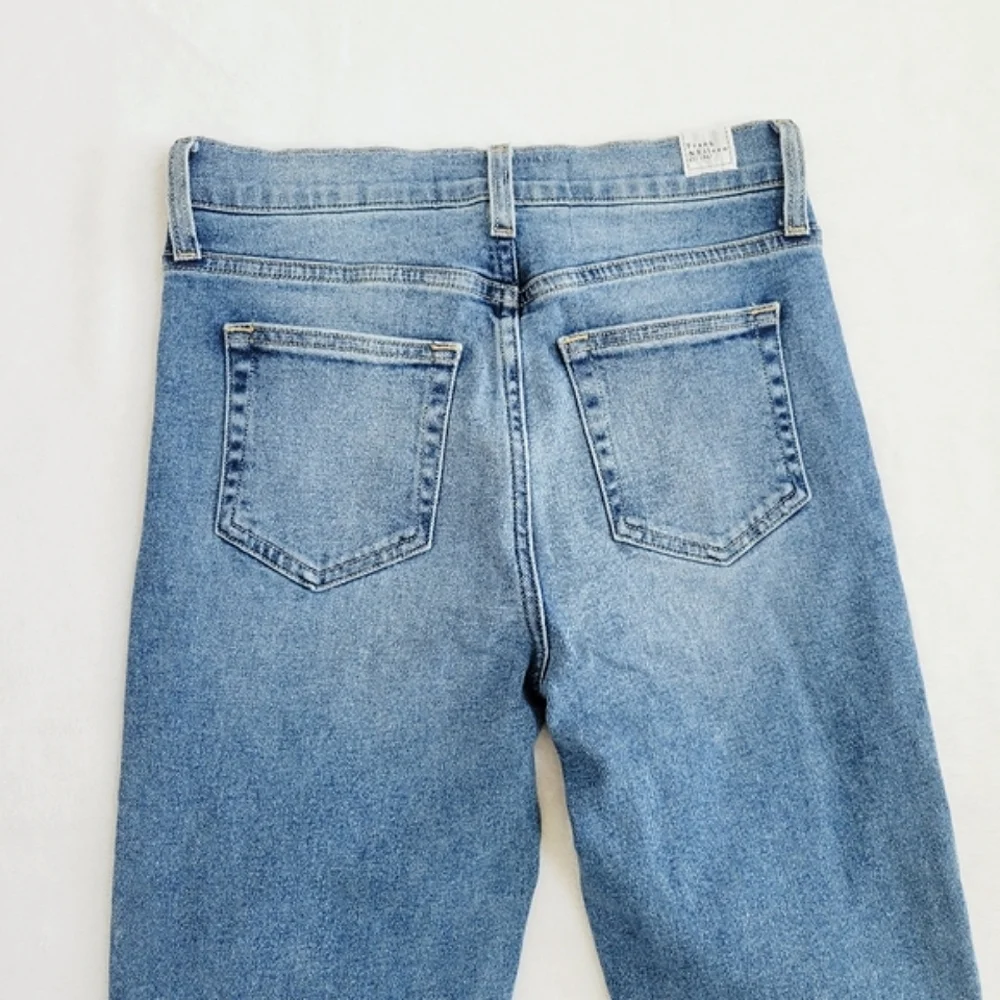 Frank & Eileen Cork‎ Jeans Size 26 Blue Straight Crop Raw Hem Denim